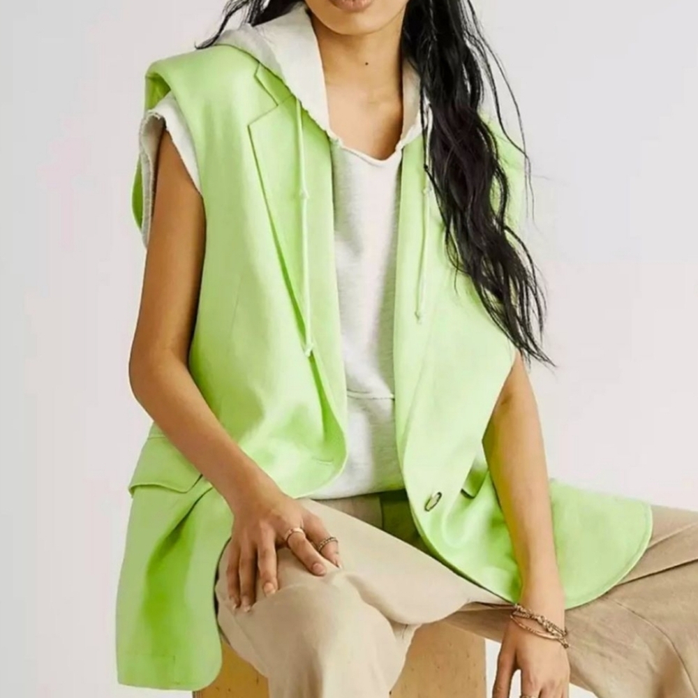 New!We The Free Lime Bright Young‎ Things Linen Vest